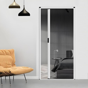 Retractable Screen Door, 47x69in Interior No Drilling Folding Doors
